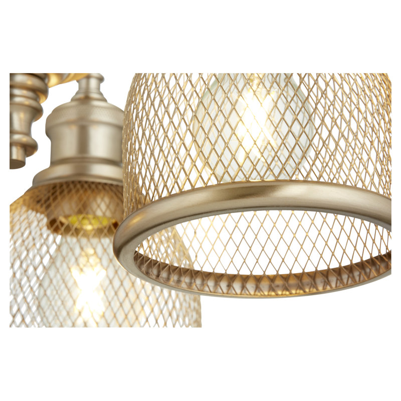 Lustre classique/traditionnel ombré 3 lumières Crowley, Laiton vieilli