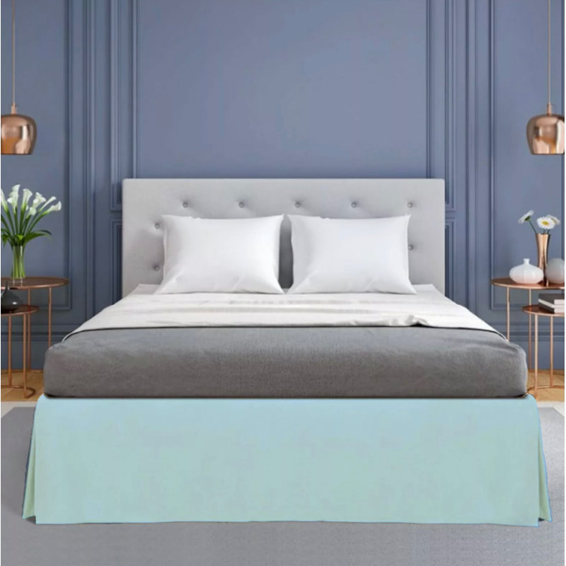 Jupe de lit 15 po, Simple, Bleu sarcelle clair