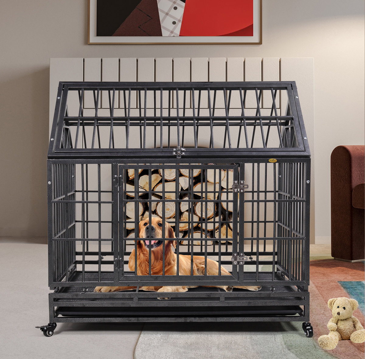 Tucker Murphy Pet™ Metal Dog Crates Duty Dog Cage Indoor And Outdoor