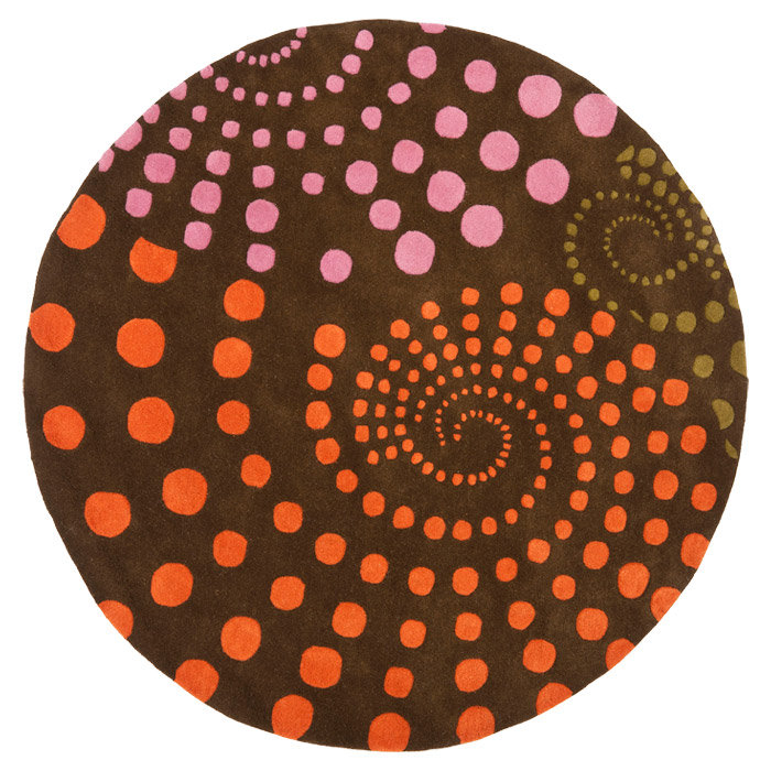 Amier Hand Tufted Wool Abstract Rug, Round 6'