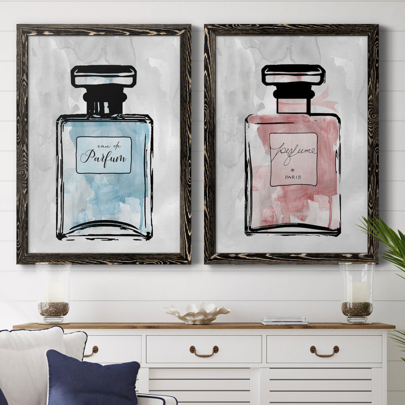 «Blue Wash Perfume», ensemble de 2 reproductions d'art, H 31,5 po x l 47 po x P 1,5 po, H 31,5 po x l 47 po x P 1,5 po