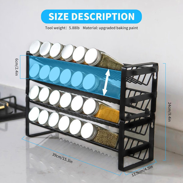 Prep & Savour 4-Tier Spice Rack Organizer For Kitchen Cabinet ...