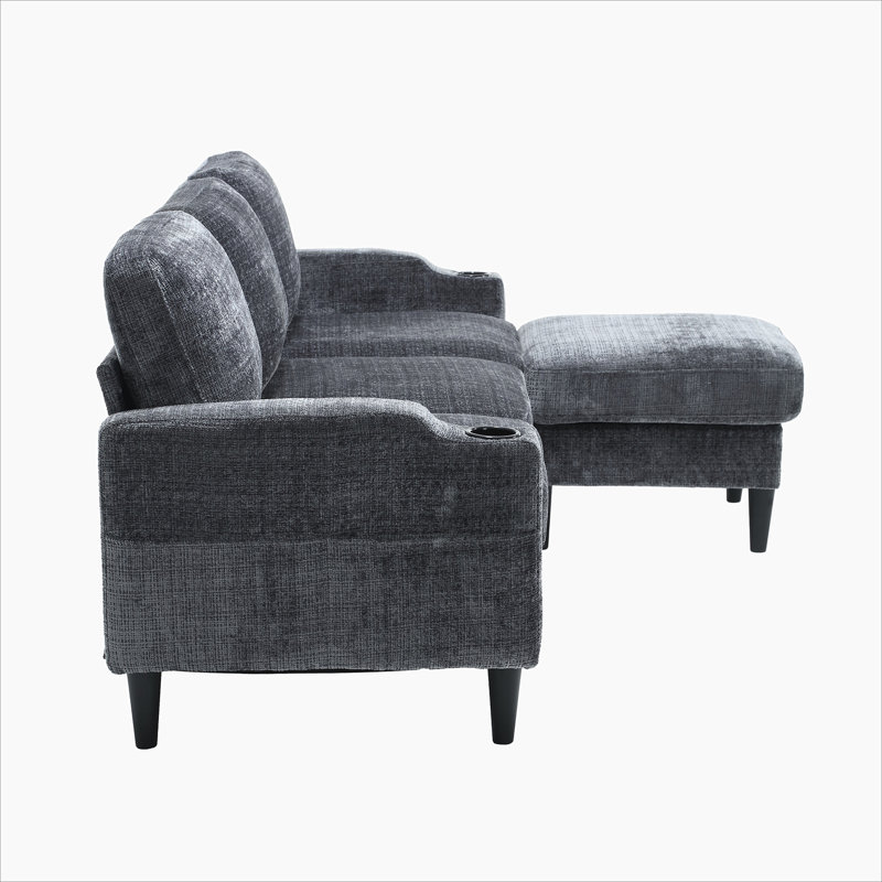 Canapé de rangement / Canapé modulaire, Polyester gris