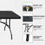 Table pliante de 8 pi, table en plastique portative pour le camping, pique-niques, fêtes, table pliable à charge élevée-501003626