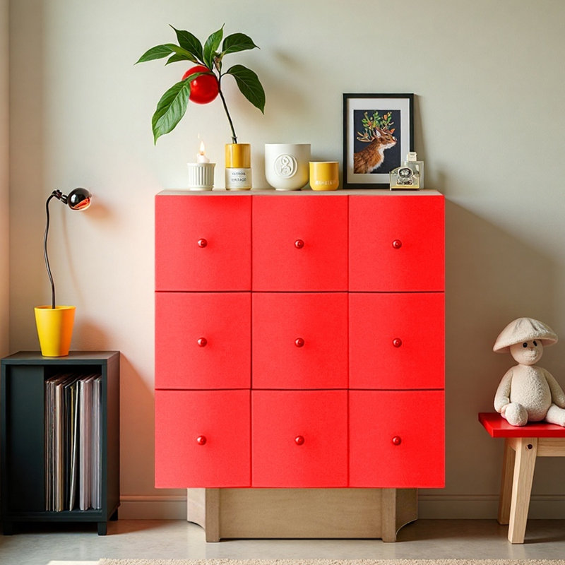 Console style chinois, Rouge
