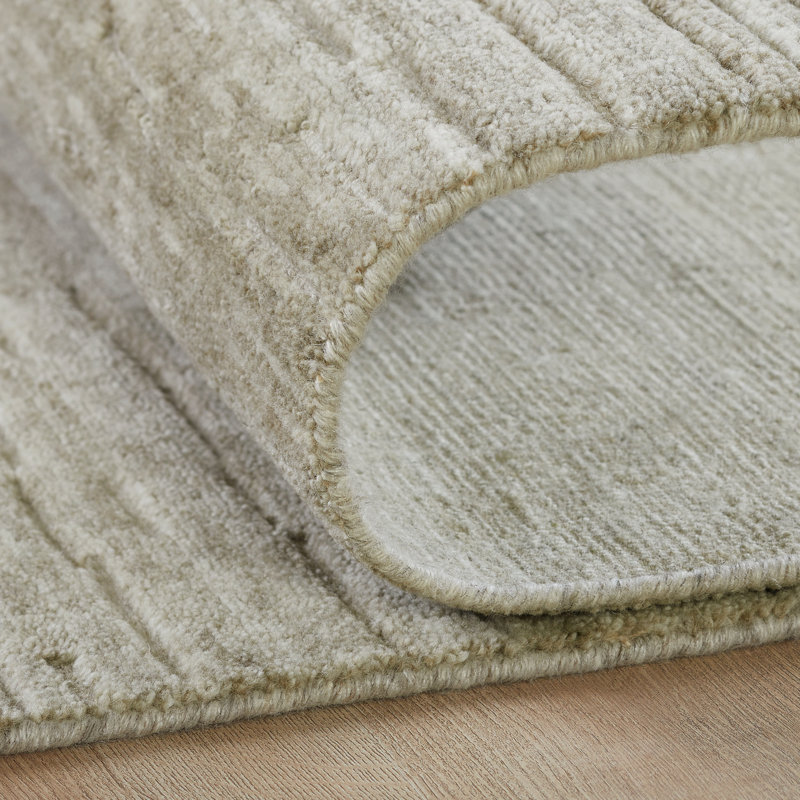 Tapis gris clair en laine Luxe, Rectangle 5 pi 6 po x 8 pi 6 po, Beige/Grey