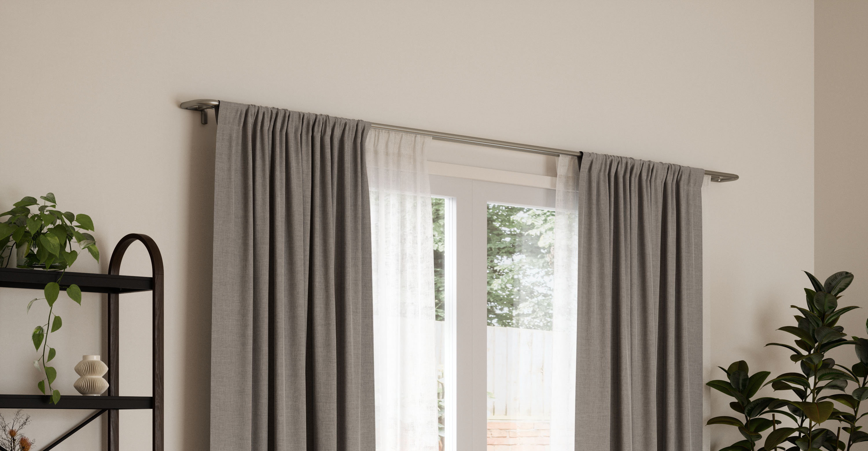 Umbra Twilight verduisteringsgordijnroede, 71-122 cm, diameter 1,9 cm, Mat nikkel