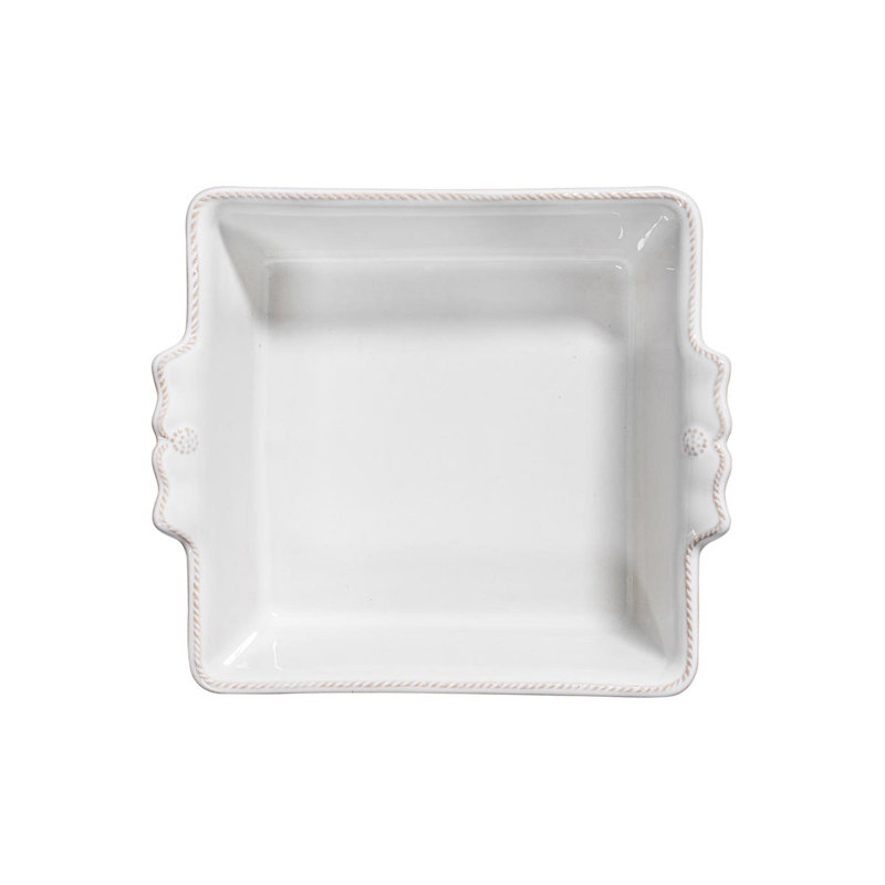 White Scalloped Stoneware Rectangular and Square Baker Dish Set