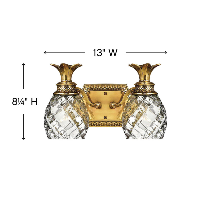 Plantation 2 Light Wall Sconce, Burnished Brass