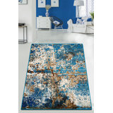 Washable Abstract Indoor Rug