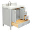 Ariel Cambridge 36 po Meuble-lavabo décalé à droite avec 2 po Comptoir en marbre de Carrare-105903789