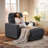 Upholstered Power Reclining Chaise Lounge with Cup Holder and Wireless Charging Function-136747317