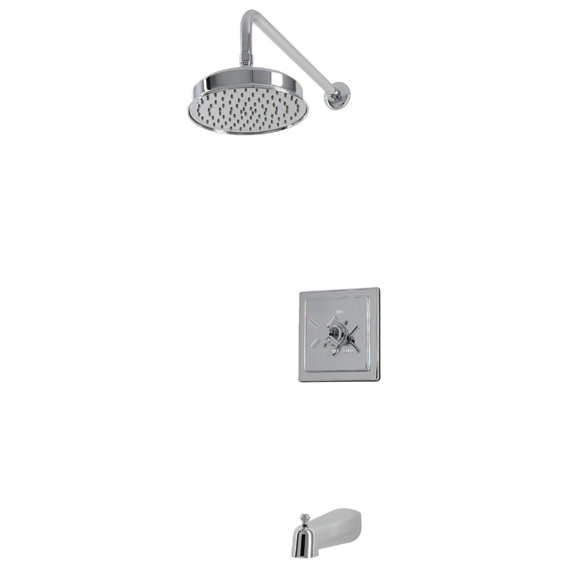 Robinet de baignoire et douche à pression équilibrée à poignée simple Kingston Brass Concord, Polished Chrome
