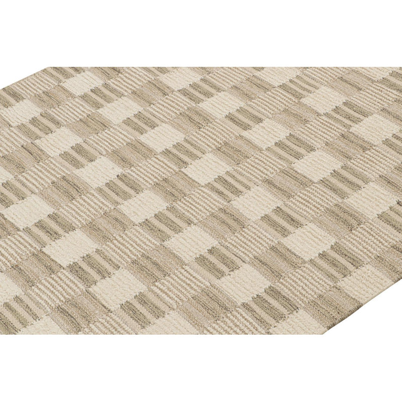 Scandinavian Wool Geometric Area Rug, Rectangle 8' x 10'