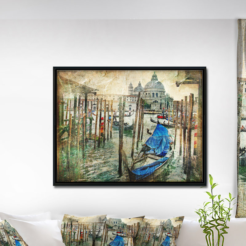 «Beautiful Venice», reproduction d'art, H 30 po x l 40 po x P 1,5 po, Toile avec cadre flottant