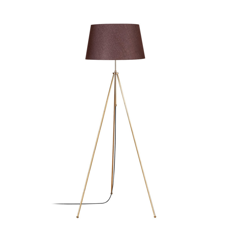 Lampe trépied 64,85 po Cawe, Brun, Or