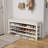 Shoe Bench With Leather Cushion, 3 Tiers Shoe Storage Bench Height Adjustable