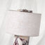 Lampe de table en marbre sans cordon Vena - marbre naturel, abat-jour en lin