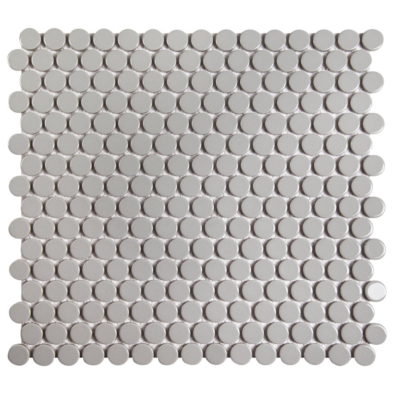 Carreau de céramique mosaïque ronde pour mur et plancher, Gris foncé