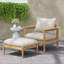Ensemble de salon d'extérieur en bois d'acacia avec fauteuil et repose-pieds Terassi