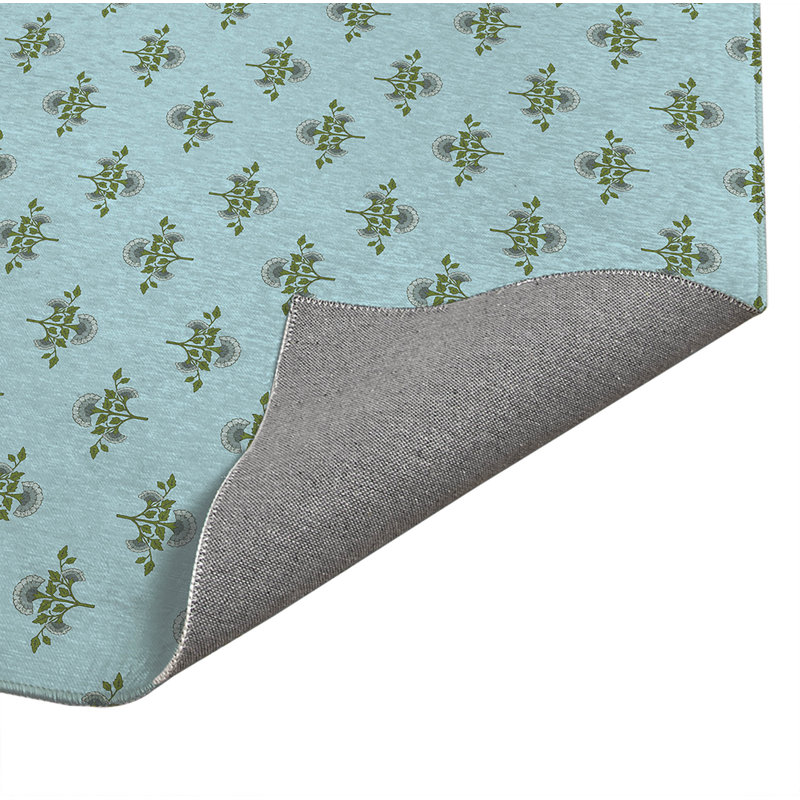Paillasson Flora, Bleu, L 60 po x L 84 po