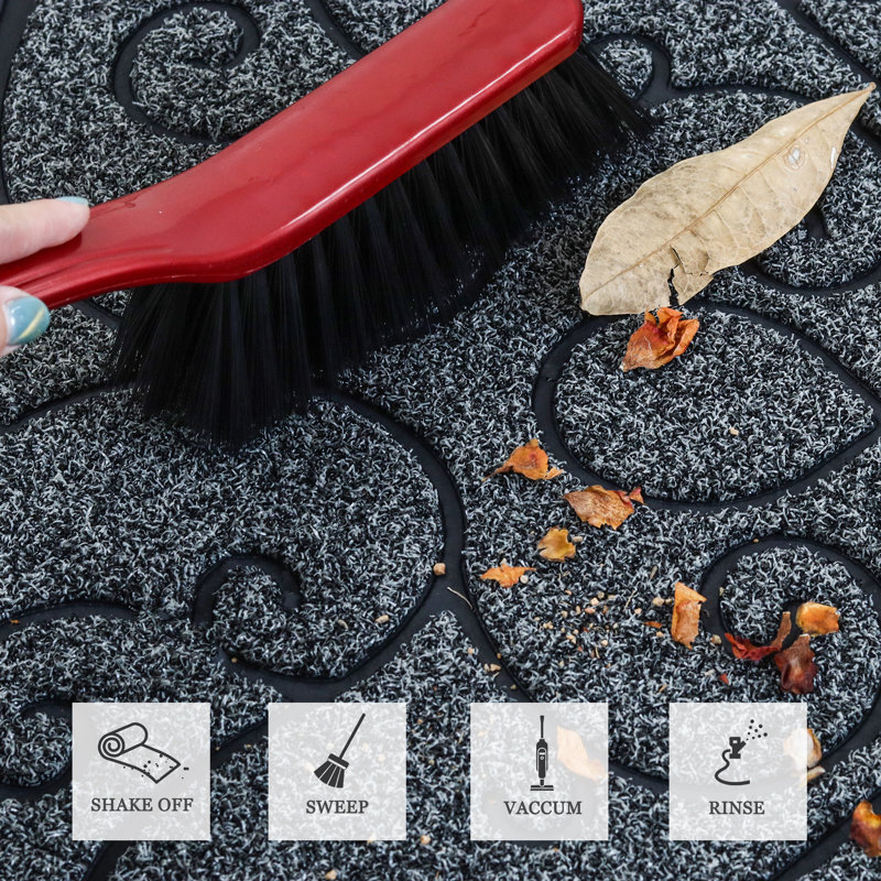 Tapis antidérapant Filion, L 17 po x L 30 po, Gris foncé