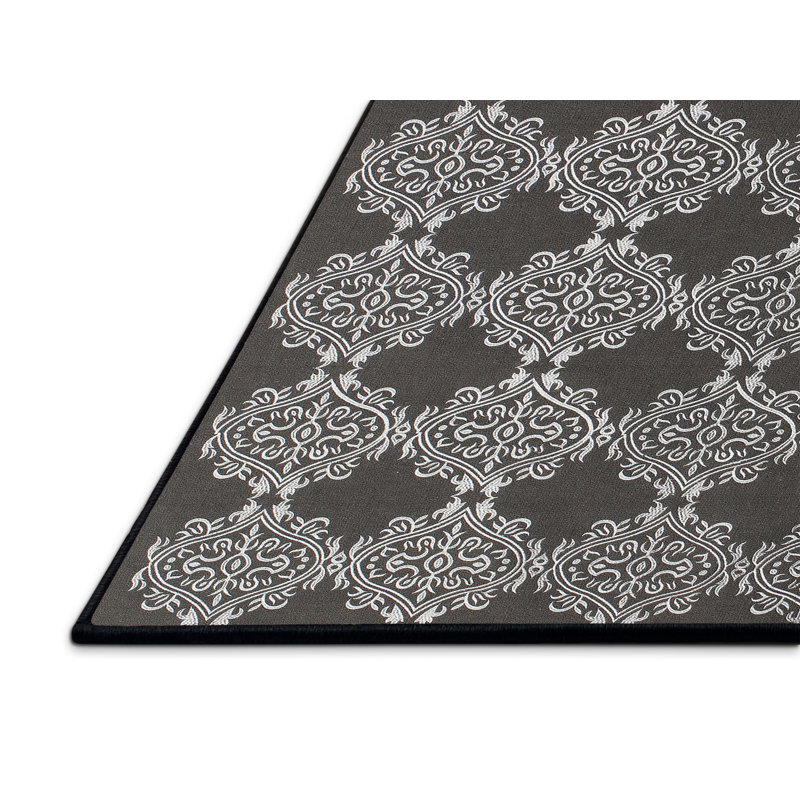 Tapis de zone noire contemporaine, Rectangle 5 pi x 7 pi