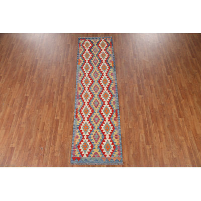 South Western Wool Kilim Oriental Runner Rug 3x10