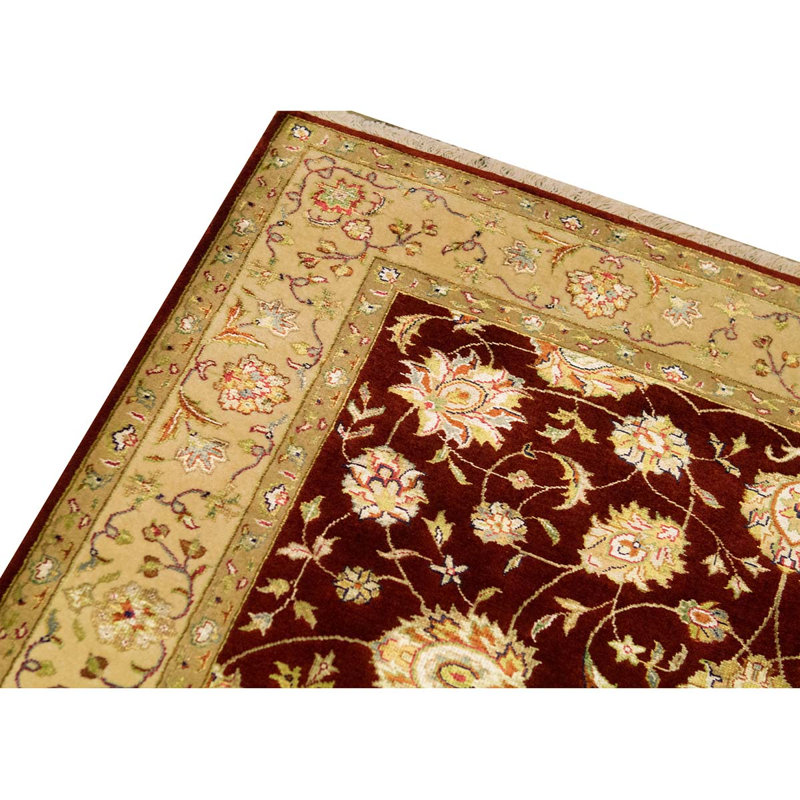 Hand-Knotted High-Quality Red and Gold Area Rug