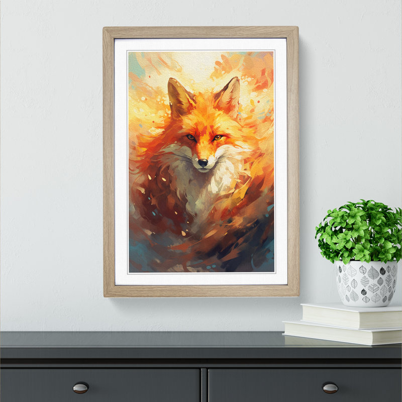 Single Picture Frame Print on Wood, Oak Framed, 46cm H x 34cm W