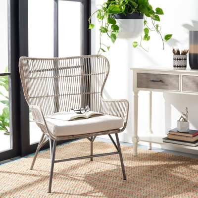 Chaise d'appoint en rotin avec coussin Millwood