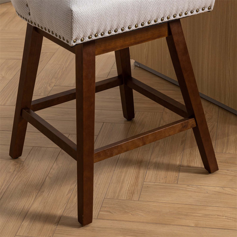 Élégants tabourets de bar pivotants à hauteur de comptoir avec coussin épais, siège en H de 26 po, confortables et durables pour les cuisines modernes