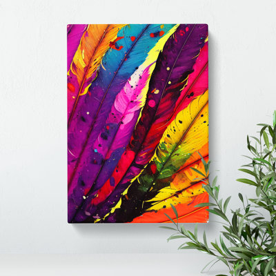 Painted Feathers No.4 - Wrapped Canvas Painting