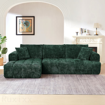 Chenille L-Shape Luxury Sectional Oversized Sofa,Mnimalist Design,Comfy Sleeper Couch For Living Room,Apartment&Reception Spaces,No Assembly Required