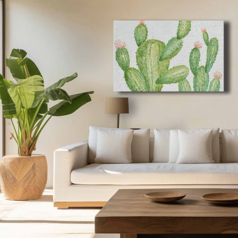 Art mural sur toile Green Cactus Garden