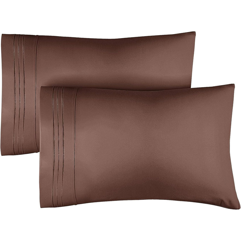 Ensemble de 2 taies d'oreiller en microfibre, douces housses pour coussin double brossé, respirantes et faciles d'entretien