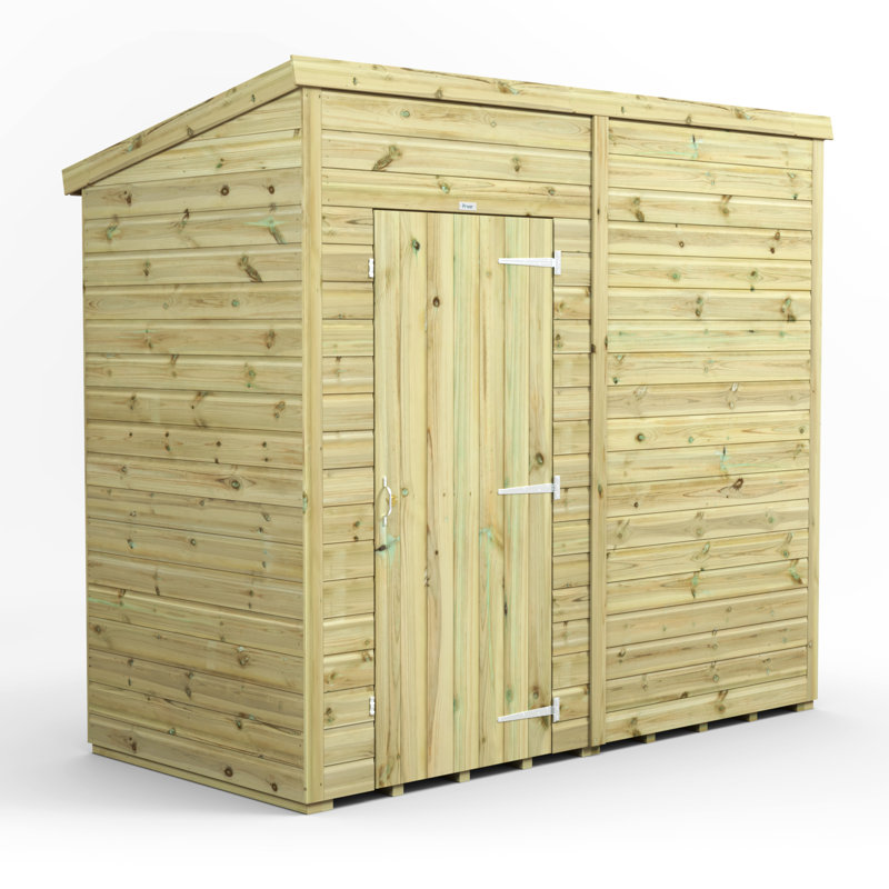 Powersheds 8 x 4ft Premium Pressure Treated Timber Windowless Pent Garden Shed