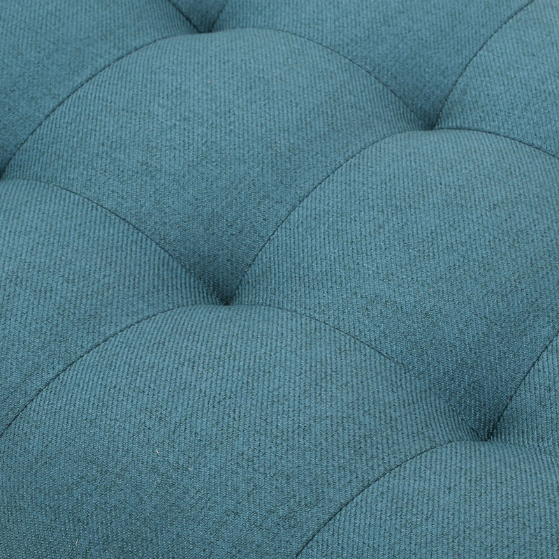 Gwyneth Dark Teal Polyester and Birch Fabric Bench