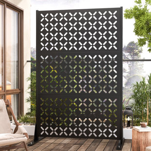 72"H Metal Privacy Fence Outdoor Black
