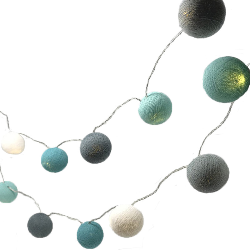 Misti LED Cotton Ball String Light, 10 Lamps - 5 Metre Long