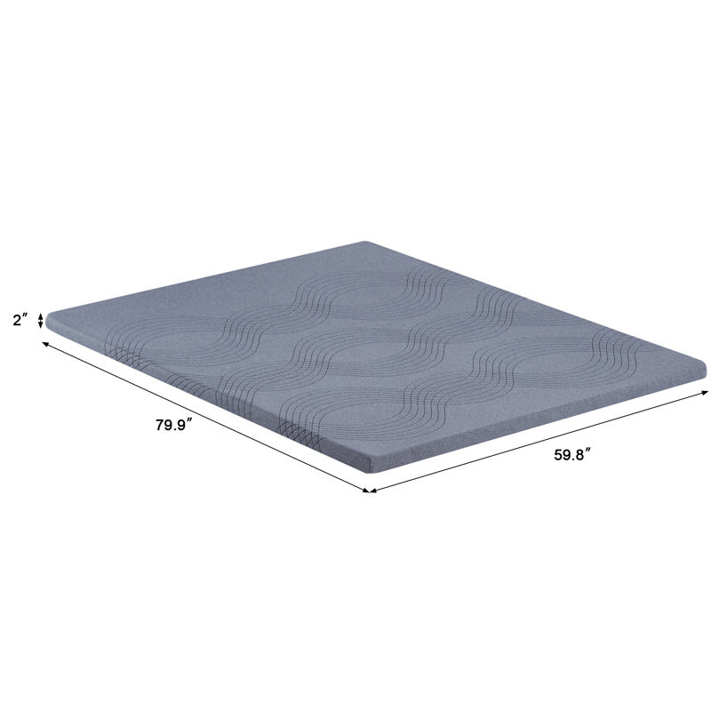 Queen Size Memory Foam Mattress Topper – Cooling Gel Bed Topper 2 Inch, Pressure Relief Foam Pad, Queen, 2"