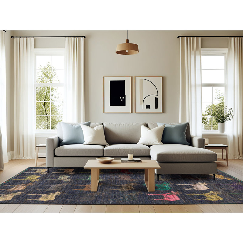 Abstract Indoor Rug, Rectangle 6' x 9'