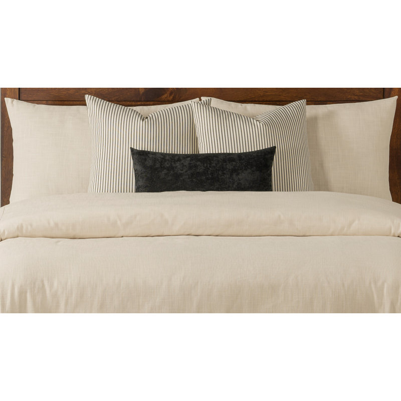 Linen Bisque Duvet Cover & Insert Set, California King Duvet Cover + 2 Shams + 3 Pillows