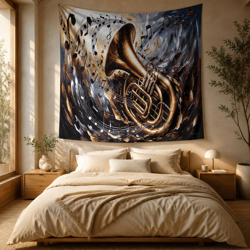 Tapisserie murale «Music Tuba», 51 po x 60 po