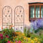 Treillis de jardin en métal 180 x 50 cm, antirouille, ensemble de 4, noir, support pour plantes d'extérieur, installation facile, support pour fleurs grimpantes antirouille, à assembler