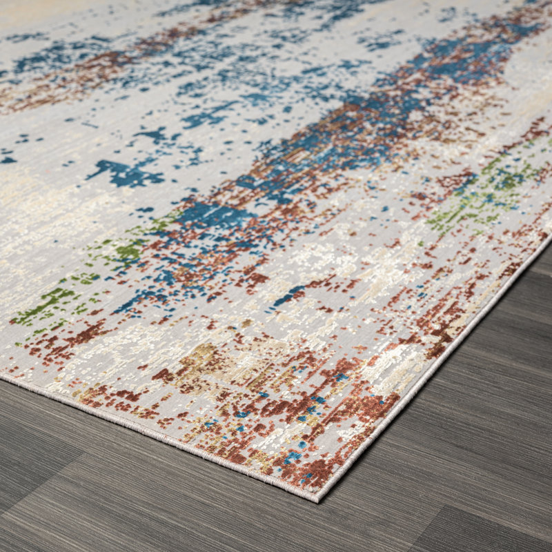 Lydian Abstract Area Rug in Gray, Rectangle 13'2" x 16'5"