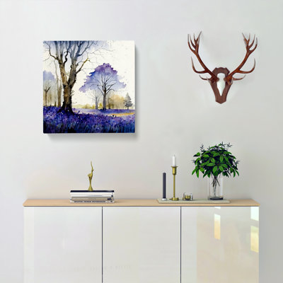 Bluebell Field Watercolour - Square Print