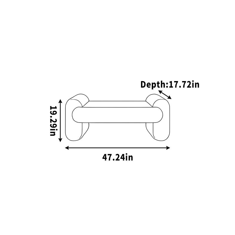 Linney, 19.29" H x 47.24" W x 17.72" D