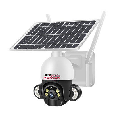 2K 4Mp Solar Powered WiFi Video Enabled Dusk to Dawn Smart PTZ Security Camera