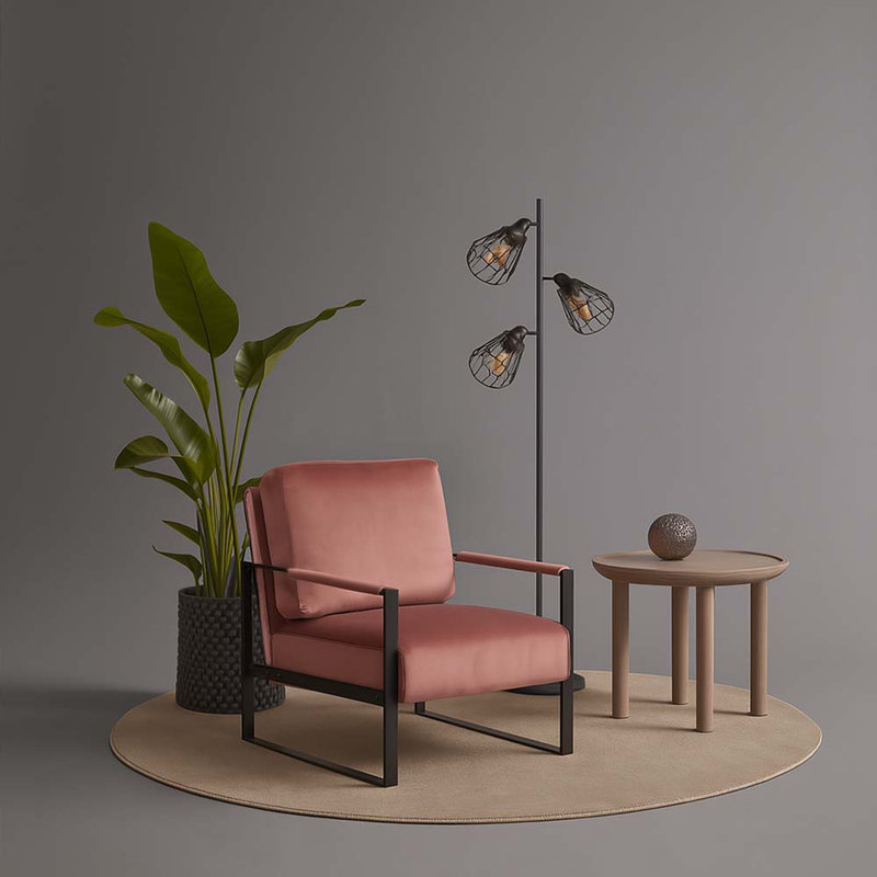 Fauteuil d'appoint Mid-Century, Rose